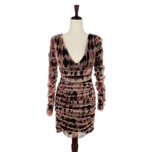 Zara - Draped Tulle Deep Plunge Dress - Medium